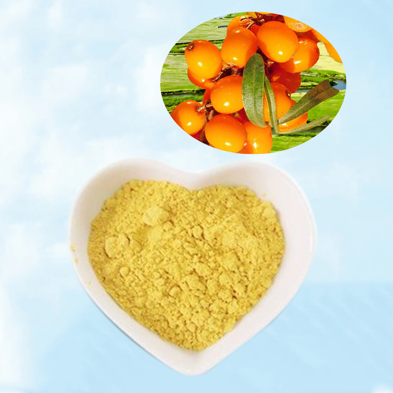 Baisfu hot selling yellowish-brown powder Fructus Hippophae P.E. Fructus powder Flavones 10%-40% use in Food and Beverage additives