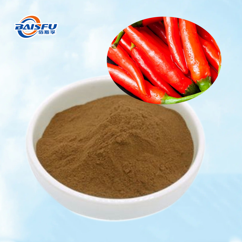 Baisfu Pure Plant Capsicum Extract High Quality Browm Yellow Fine Powder Capsaicin 98% for flavoring and coloring agent